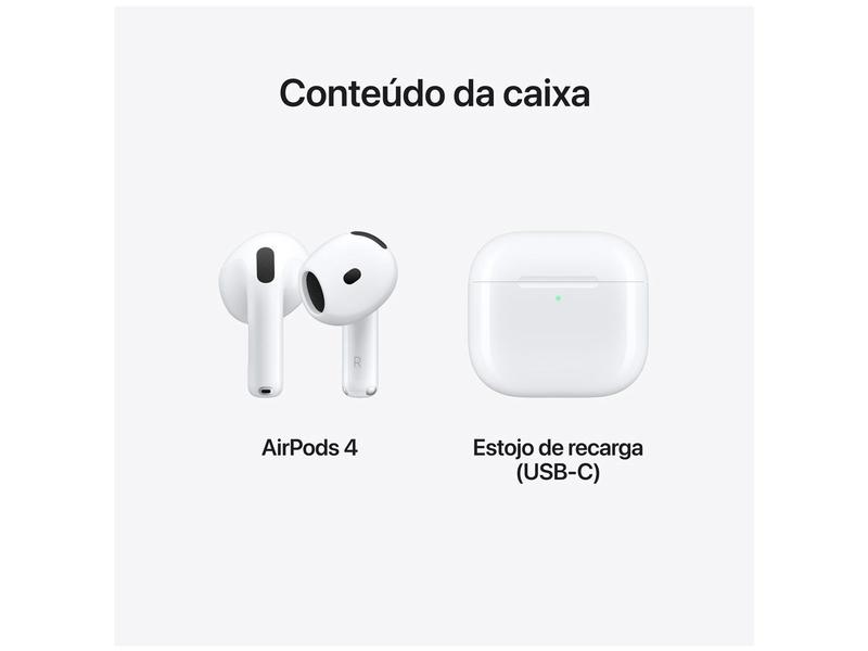 AirPods 4 Apple com Estojo de Recarga USB-C, Branco - MXP63BZ/A