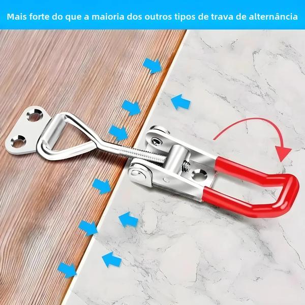 Imagem de Ajustável Toggle Clamp Trava sem Parafuso, Heavy Duty, para Smoker Lid, Jig Tool Box Cas, 2Pcs