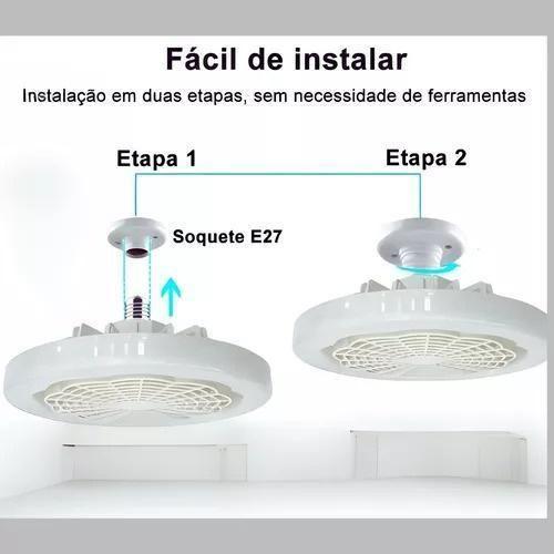 Imagem de Ajuste Bivolt: Lâmpada Ventilador Teto Led Ajustável E27