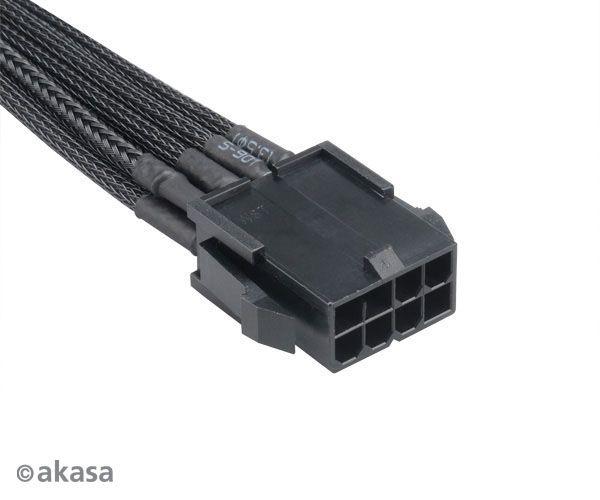 Imagem de Akasa FLEXA V8  Cabo extensor de alimentação VGA  Cabo PCIe de 8 pinos 6 + 2 pinos  40cm  Cabo PSU  AK-CBPW09-40BK