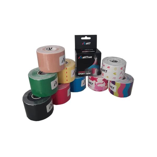 Aktive Sport Kinesiology Tape 5cm X 5m - Cor Preto Imagem de Aktive Sport Kinesiology Tape 5cm X 5m - Cor Preto