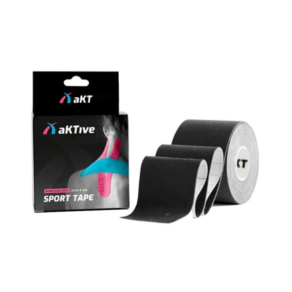 Aktive Sport Kinesiology Tape 5cm X 5m - Cor Preto Imagem de Aktive Sport Kinesiology Tape 5cm X 5m - Cor Preto