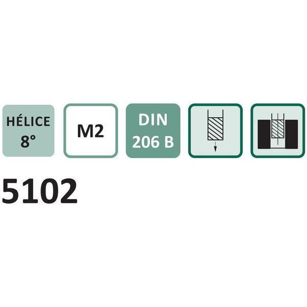 Imagem de Alargador Manual - Med. 10,0mm - Dente Helicoidal, Haste Cilíndrica, Corte à Direita, Tolerância H7, DIN 206 B - Aço HSS (M2) - Cód. 5102 - INDAÇO