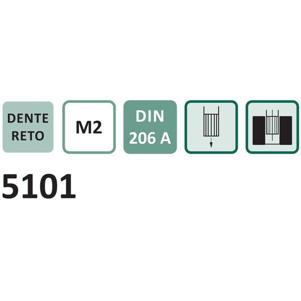 Imagem de Alargador Manual - Med. 14,0mm - Haste Cilíndrica, Corte à Direita, Tolerância H7, Dente Reto,  DIN 206 A - Aço HSS (M2) - Cód. 5101 - INDAÇO