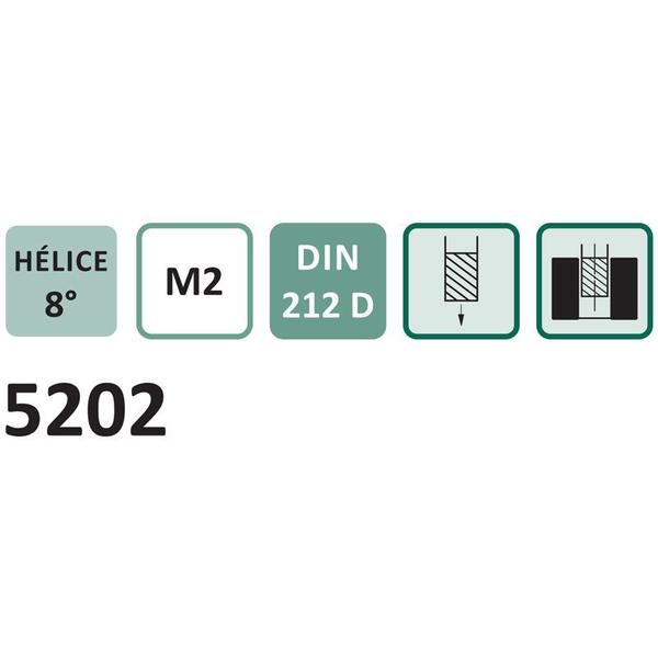 Imagem de Alargador Máquina Dente Helicoidal - Med. 1/8" - Haste Cilíndrica, Corte à Direita, Hélice à Esquerda, Tolerância H7,  DIN 212 D - Aço HSS (M2) - Cód.