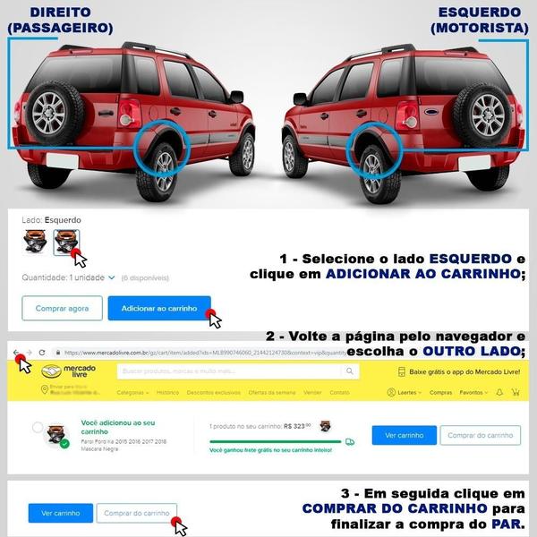 Imagem de Alargador Moldura Paralama Traseiro Uno Way Preto 2004 A 2012