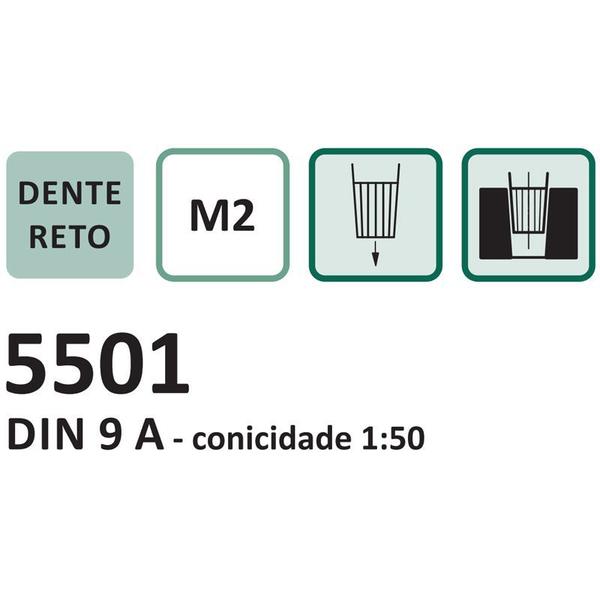 Imagem de Alargador Para Pinos - Med. 5 mm - Dente Reto, Conicidade 1:50, Haste Cilíndrica, Corte à Direita - Aço Rápido HSS (M2) - Cód. 5501 - INDAÇO