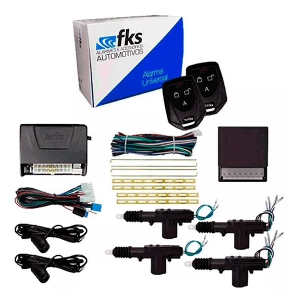 Imagem de Alarme Automotivo Fks Fk902 Sb Plus + Kit Trava Universal