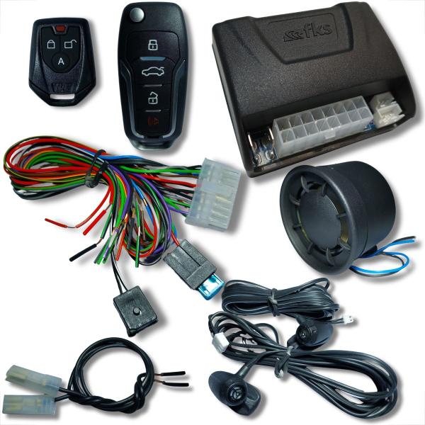 Imagem de Alarme automotivo linha ford com chave canivete e bloqueador veicular universal completo kit fks