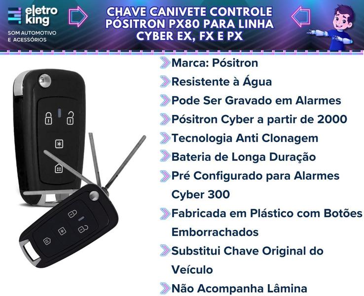 Imagem de Alarme Automotivo Pósitron Cyber Px360 + Chave Pósitron Px80