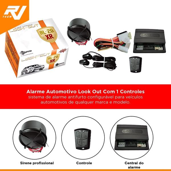 Imagem de Alarme Automotivo Veicular Universal Look-Out Al20xr 1 Controle