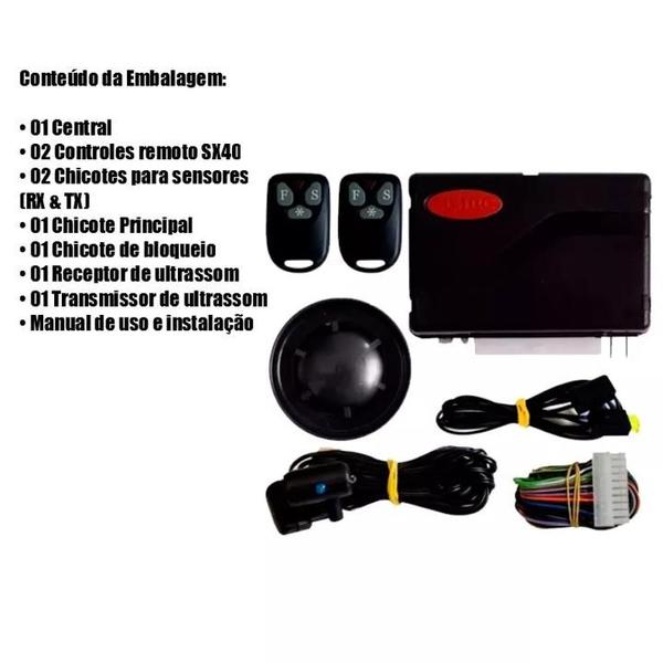 Imagem de Alarme Carro Automotivo Universal Sistec Sxt986 2 Controles