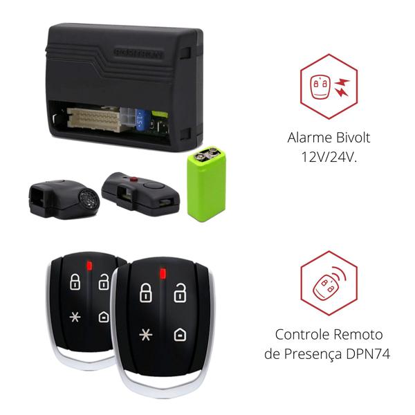 Imagem de Alarme Para Caminhão Positron Cyber Tx360 2 Controles 12/24v