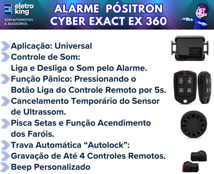 Imagem de Alarme Positron Cyber EX360 + Módulo de Vidros Soft AW54 4 Portas + Chave Canivete PX80