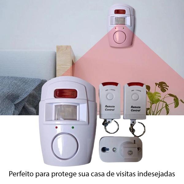 Imagem de Alarme Sem Fio Sensor Presença Controle Sirene 105 DCB Portatil Comercial Residencial Segurança Casa Loja Proteçao Detecta Movimento Som Alto