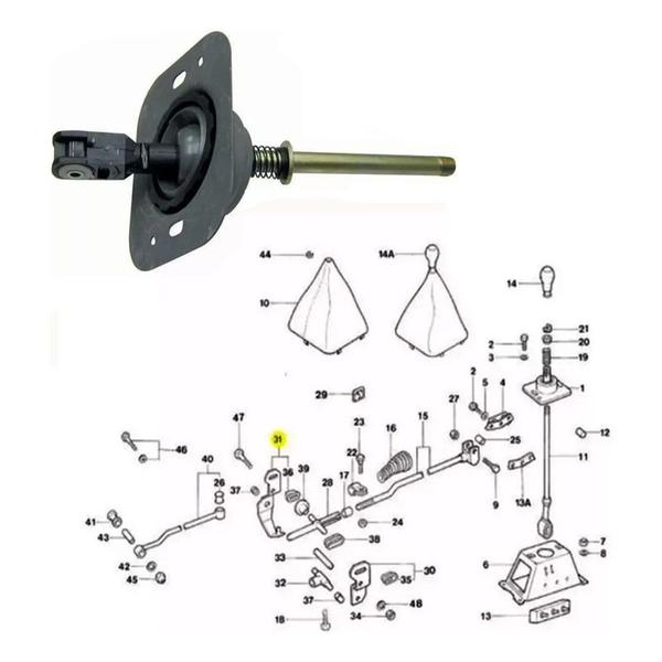 Imagem de Alavanca Cambio Volkswagen Gol 1.6 1.8 1991 A 1995