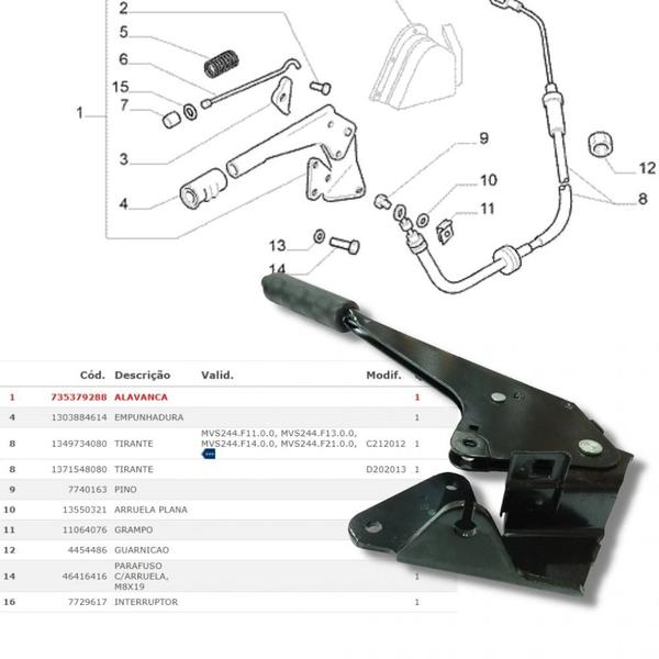 Imagem de Alavanca Freio Mao Original Ducato  Fiat 