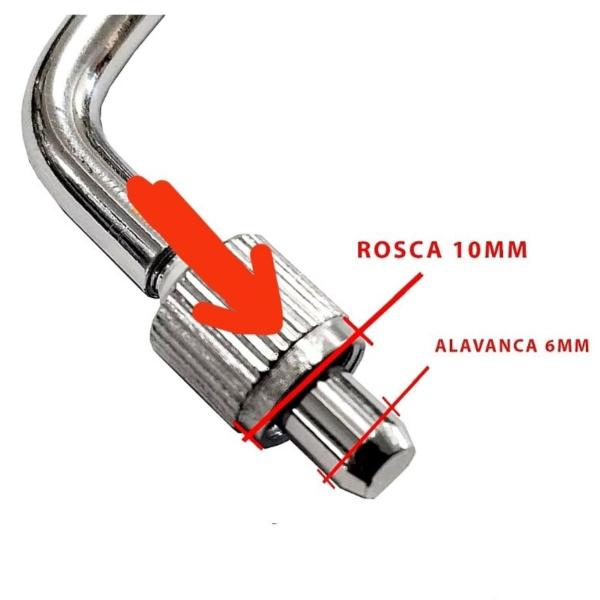 Alavanca para Floyd Rose Phx 103CR Cromada com Rosca Imagem de Alavanca para Floyd Rose Phx 103CR Cromada com Rosca