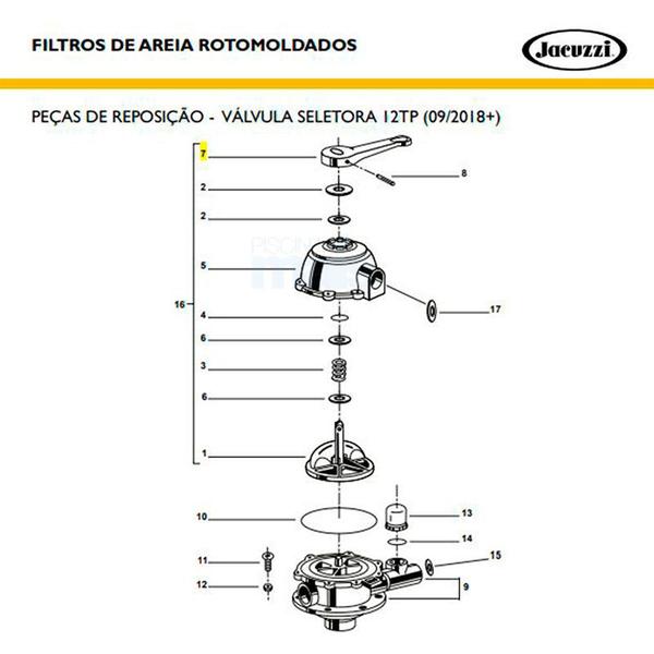 Imagem de Alavanca Válvula Seletora Filtro TP 12 a 30 Jacuzzi