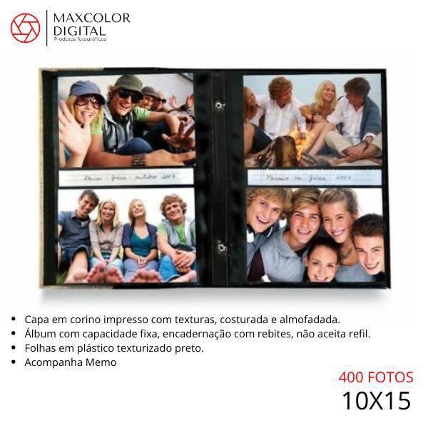 Imagem de Album 400F 10X15 Classico Tex Rebites Fl Preta - Ical 759