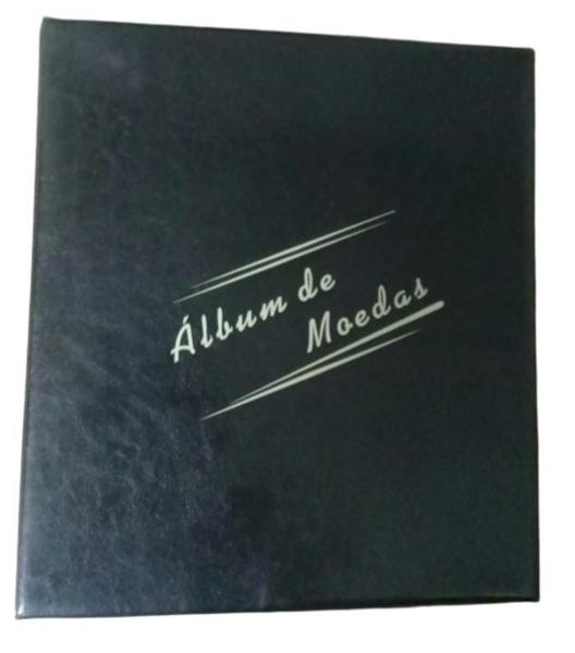 Imagem de Álbum Acolchoado Grande Preto Para 200 Moedas 4 Argolas