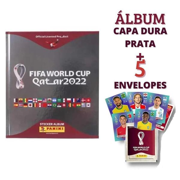 Imagem de Álbum Capa Dura Prata Copa Mundo 2022 Panini 5 Envelopes