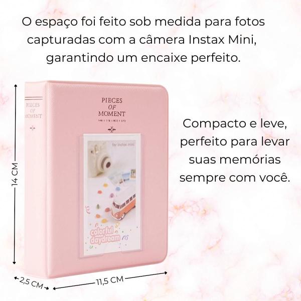 Imagem de Álbum Capa Dura Premium Cabe 64 Fotos Para Foto Instax Mini