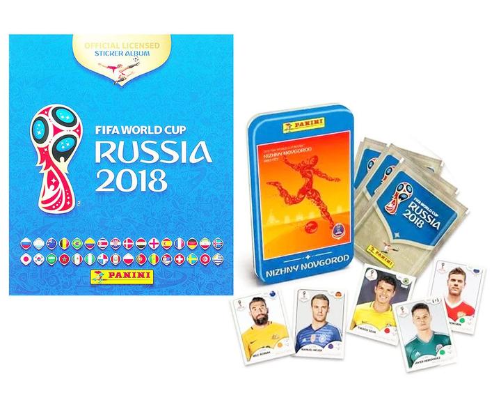 Imagem de Álbum Copa 2018 + Lata Nizhny Novgorod + 24 Pacotinhos