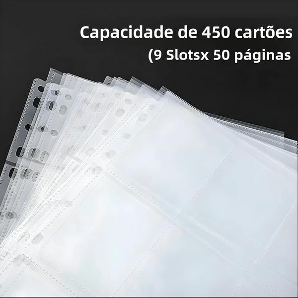 Imagem de Álbum de Cartas de Negociação com 450 Bolsos - Protetores de Plástico para Cartas