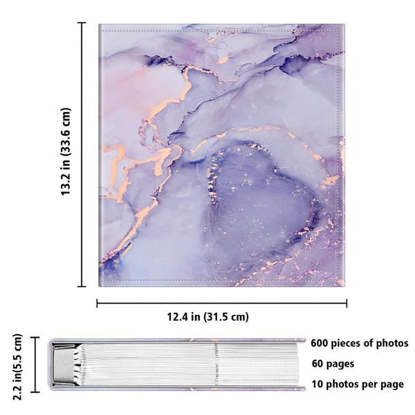 Imagem de Álbum de fotos Fintie 4x6 Photos 600 Pockets Lilac Marble