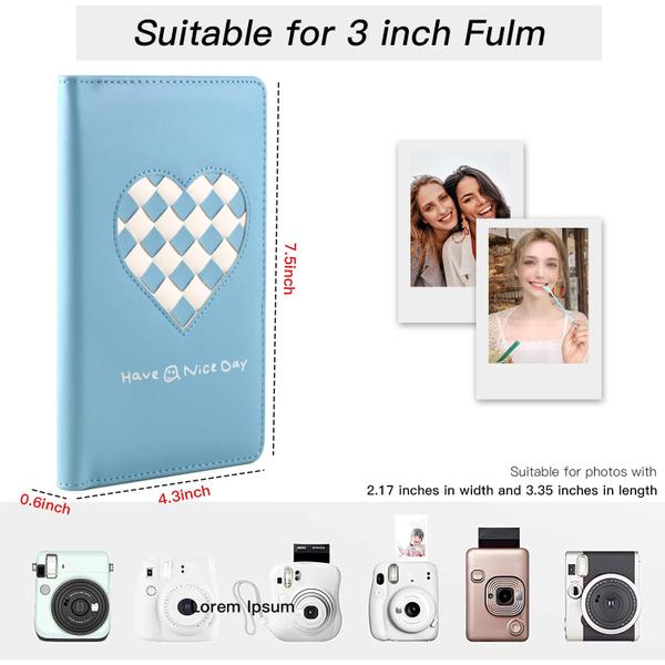 Imagem de Álbum de fotos Frankmate 2x3 para Fujifilm Instax Mini Blue Leat