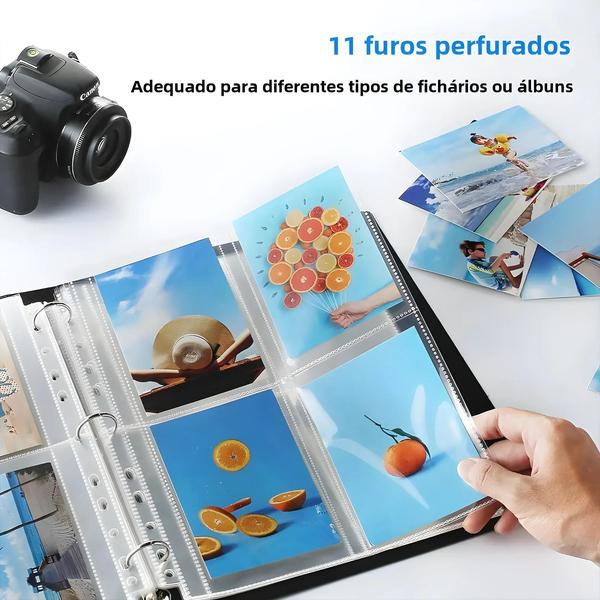 Imagem de Álbum de Fotos Transparente A4 com 10 Refis - 4/11 Furos - 6x4