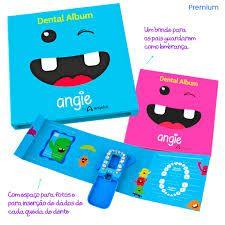 Imagem de Album dental porta dente de leite + ampulheta para escovação angie