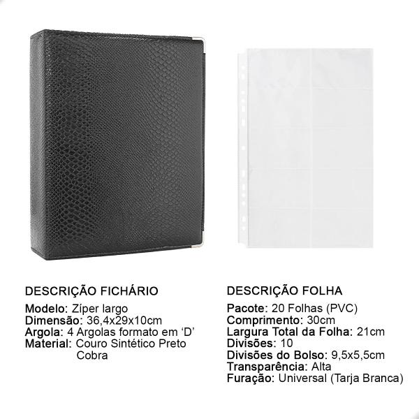 Imagem de Álbum Fichário 20 Folhas p/ Cartão Telefônico 28x21 Cobra XL