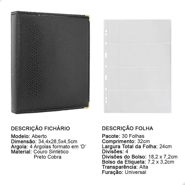 Imagem de Álbum Fichário 30 Folhas Cédulas 4 Espaço Aba 32x24 Cobra GF