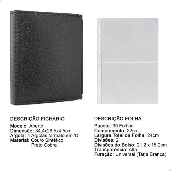 Imagem de Álbum Fichário 30 Folhas PP Cédulas 2 Espaços 32x24 Cobra GF