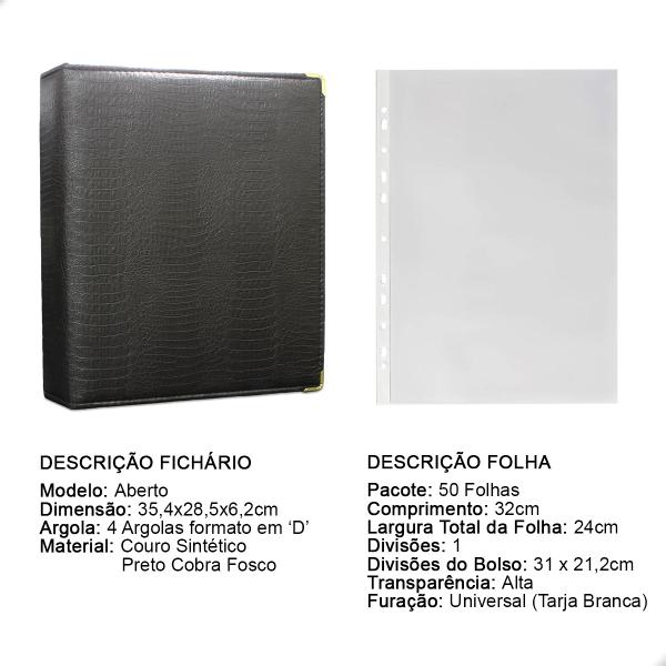 Imagem de Álbum Fichário 50 Folhas PP Cédulas 1 Espaço 32x24 Cobra Fosco G