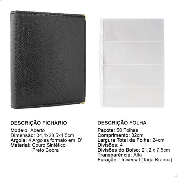 Imagem de Álbum Fichário 50 Folhas PP Cédulas 4 Espaços 32x24 Cobra GF