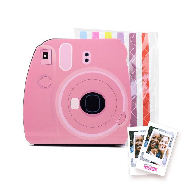 Imagem de Album Formato de Camera Instax Rosa + Cantoneiras Adesivas