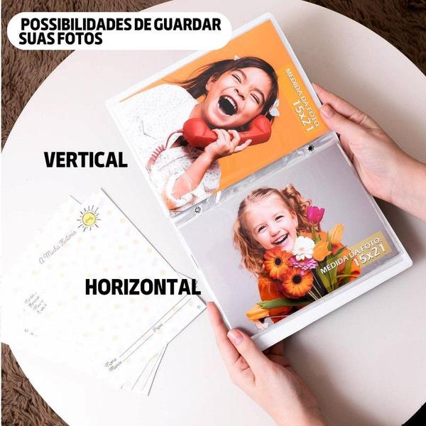 Imagem de Álbum Fotográfico 15x21 para 100 Fotos CIRCO ROSA Bebê Infantil Palhaço Mágico