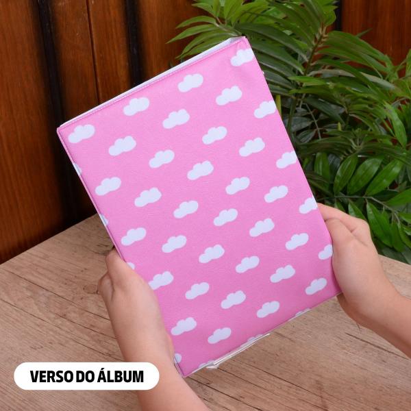 Imagem de Álbum Fotográfico 200 Fotos 10x15 NUVEM ROSA Chuva de amor Bebê Memo