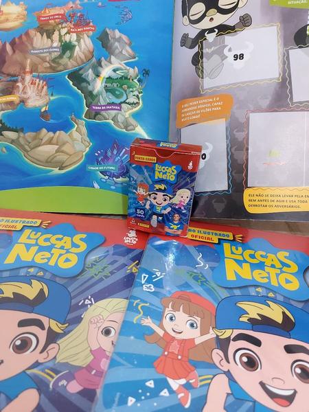 Imagem de Álbum Luccas Neto Aventureiros com 40 Figurinhas e 10 Cards (10 envelopes)