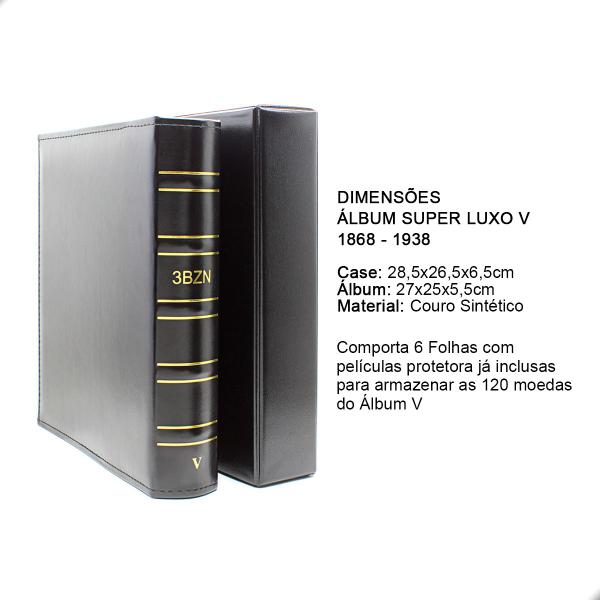 Imagem de Álbum Moedas Super Luxo nº 5 Réis Império e República 1868 - 1938