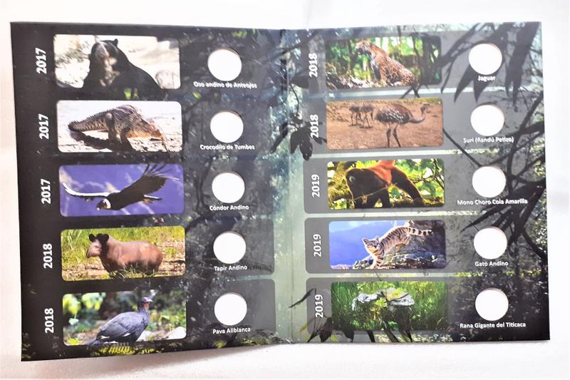 Imagem de Álbum para Moedas Fauna do Peru com 10 moedas