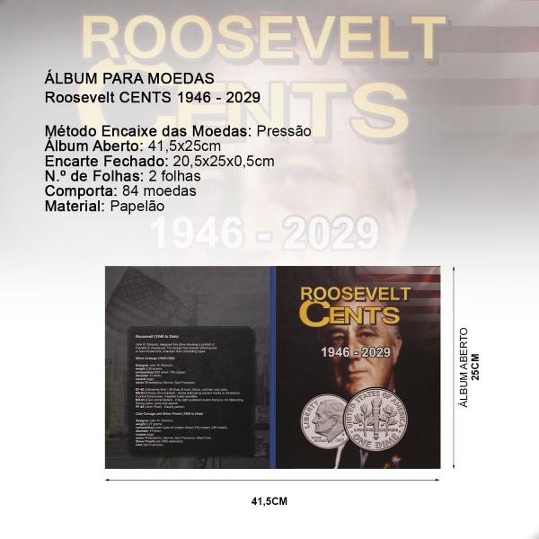 Imagem de Álbum para Moedas Roosevelt Cents 1946 a 2029