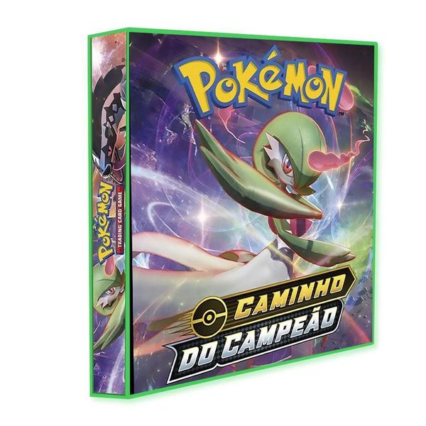 Imagem de Álbum Pasta Fichário Pokemon com 10 Folhas YES 9 Bolsos Caminho do Campeão Capa Dura Reforçado