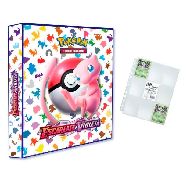 Imagem de Álbum Pasta Fichário Pokemon com 10 Folhas YES 9 Bolsos Escarlete e Violeta 151 Capa Dura Reforçado para Cards