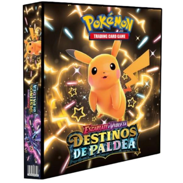 Imagem de Álbum Pasta Fichário Pokemon com 10 Folhas YES 9 Bolsos Escarlete e Violeta Destinos em Paldea Capa Dura Reforçado Cards