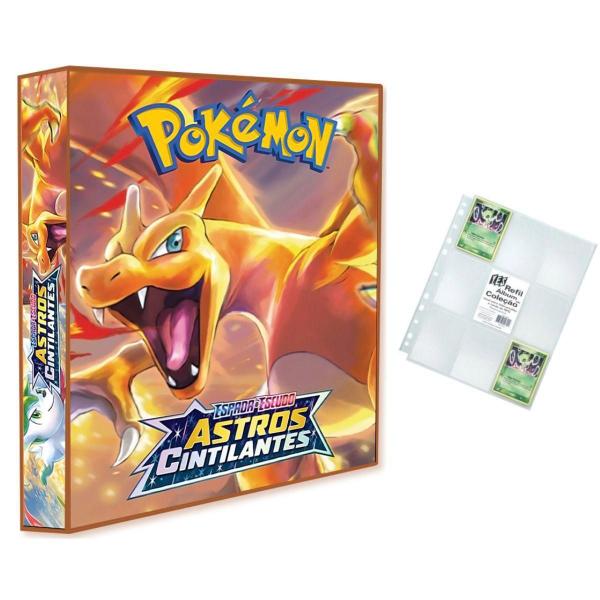 Imagem de Álbum Pasta Fichário Pokemon com 10 Folhas YES 9 Bolsos Espada e Escudo Astros Cintilantes Capa Dura