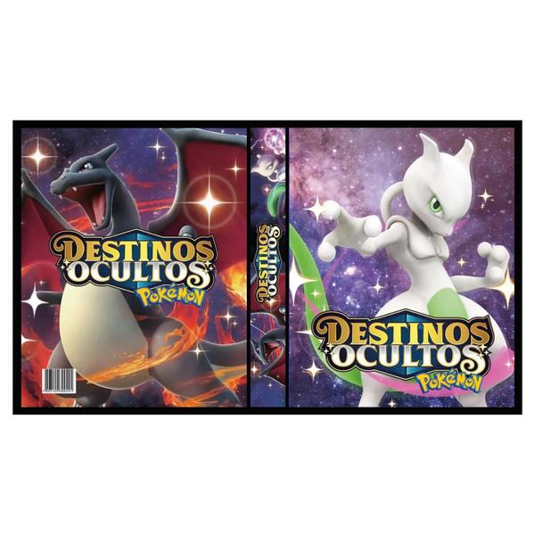 Imagem de Álbum Pasta Fichário Pokemon com 10 Folhas YES 9 Bolsos Sol e Lua Destinos Ocultos Mewtwo Capa Dura